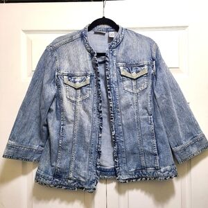 # Chico's Fancy Jean Jacket (Chico size 2 = large)